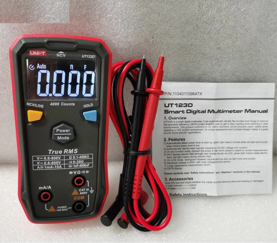 UNI-T UT123D Mini Digital Multimeter Auto Range Data hold AC DC Meter