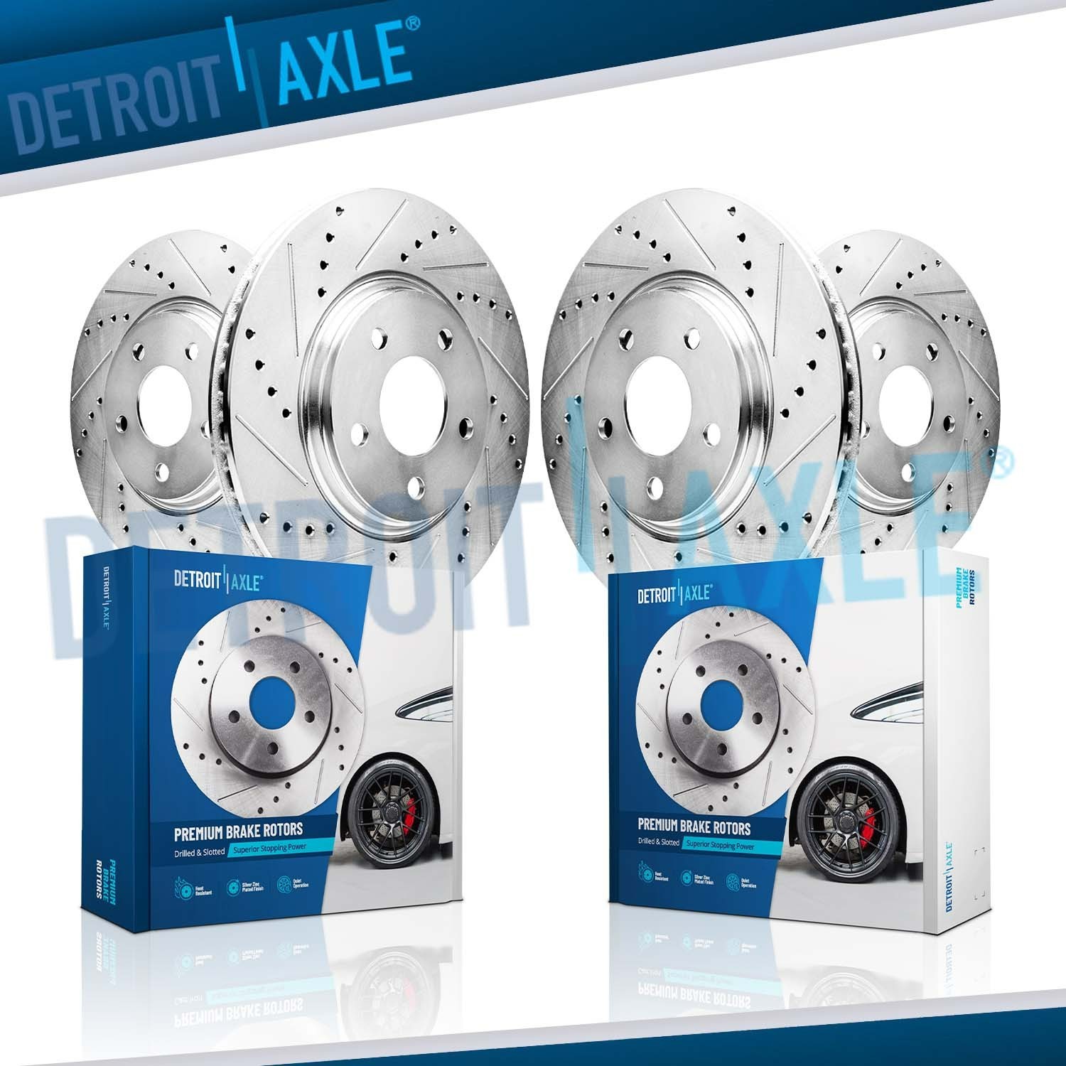 Front Rear Drilled Disc Brake Rotors for BMW 230i 330e 330i 430i xDrive X3 X4 Z4
