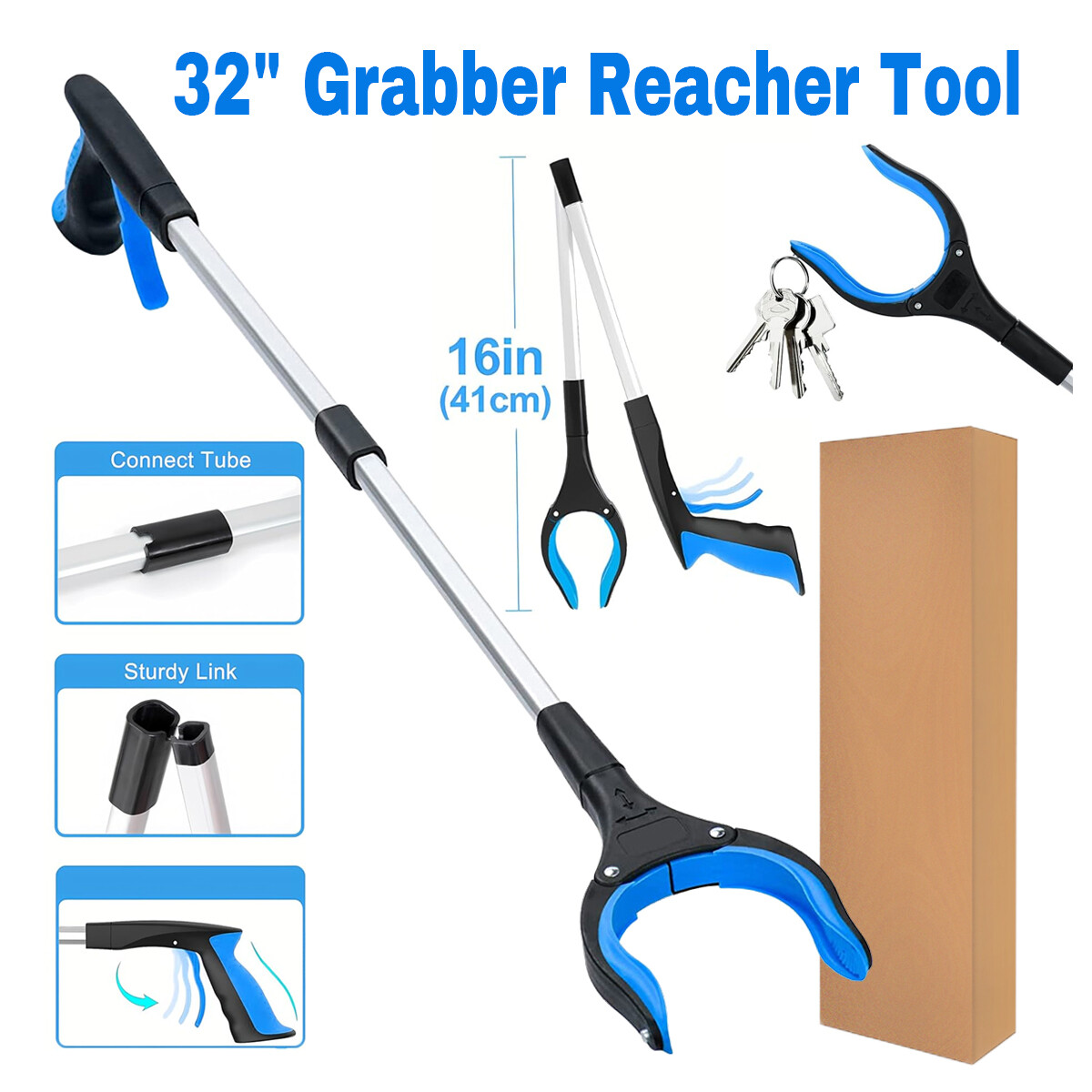32" Foldable Grabber Reacher Mobile Aid Stretching Tool for the Elderly