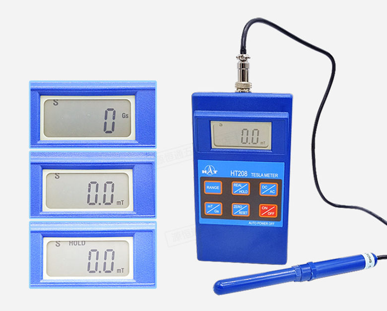 HT208 Digital Tesla Meter Gauss Meter Surface Magnetic Field Tester Gaussmeter