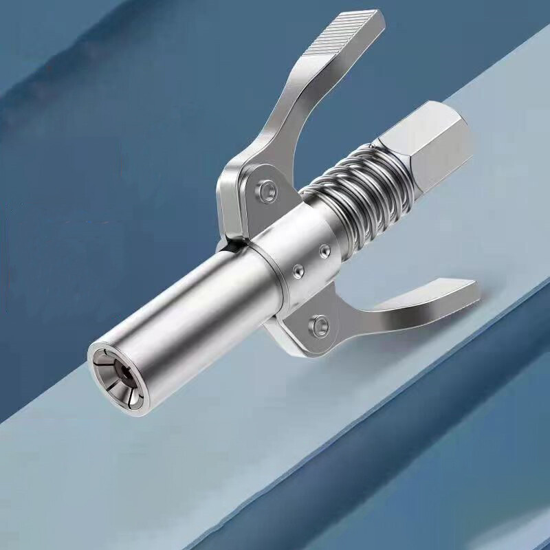 10000 PSI Grease Gun Coupler Quick Release Lock Coupling Double Handle Tool