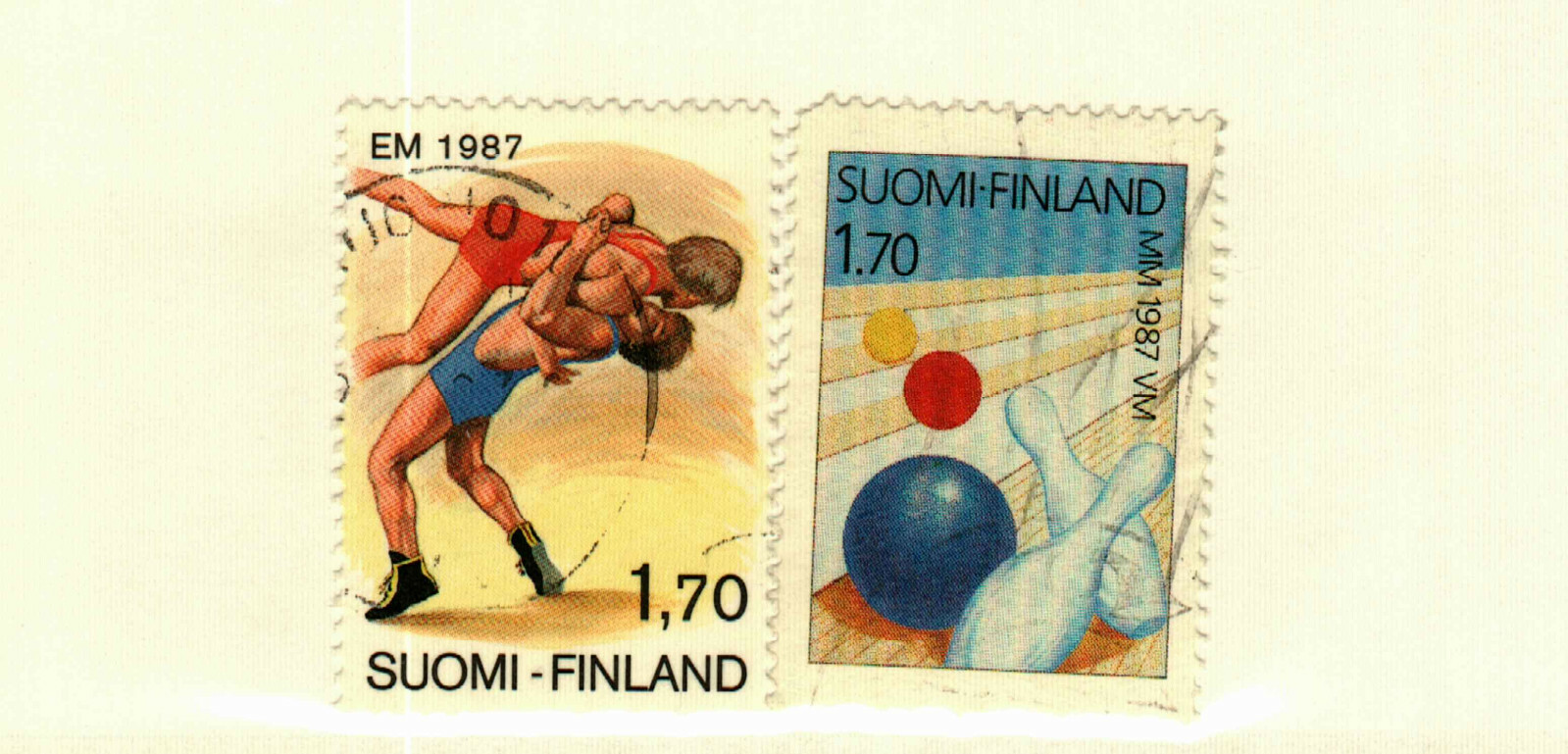 Finland #752-3 used wresling, bowling