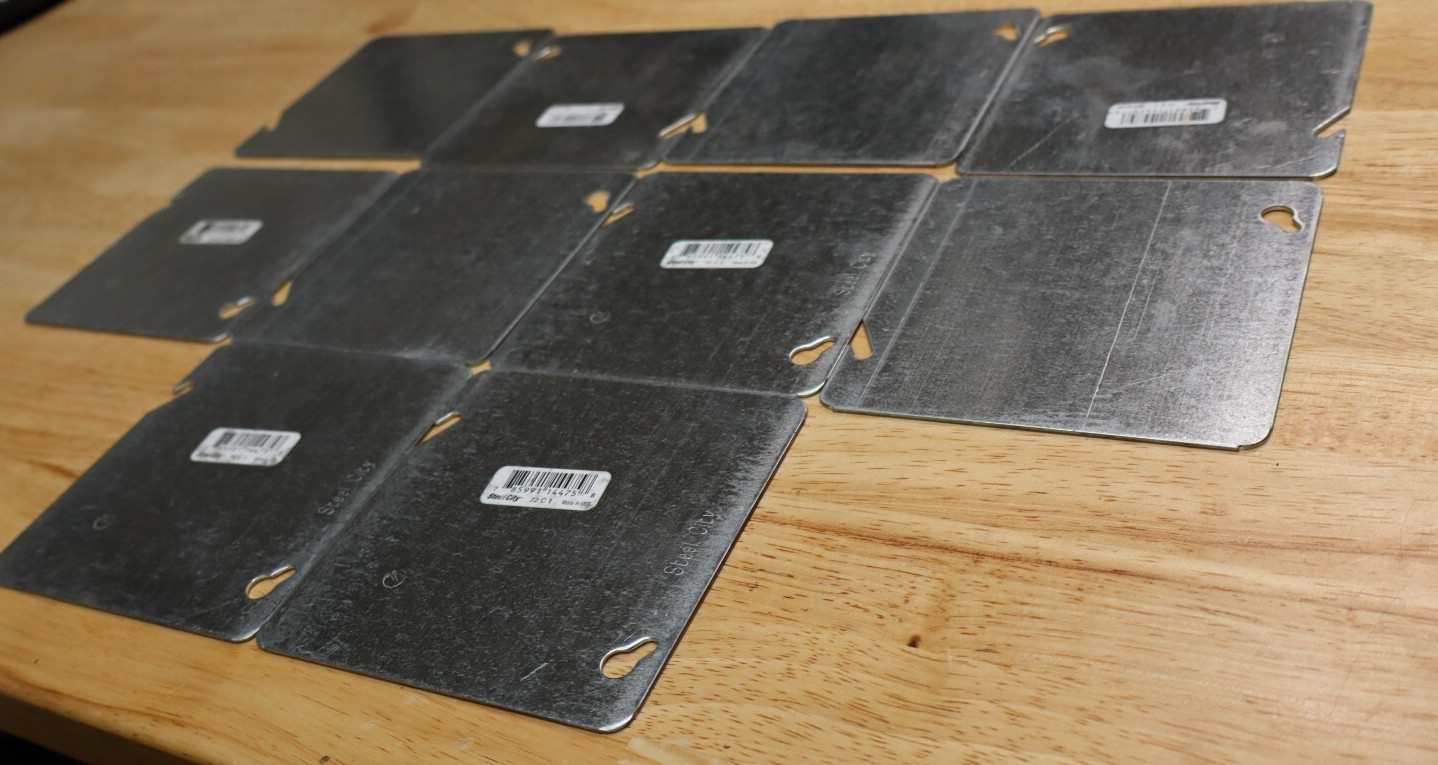 Lot of 10 Steel City 72C1 4-3/4" Square Outlet Box Cover Galvanized Thomas Betts