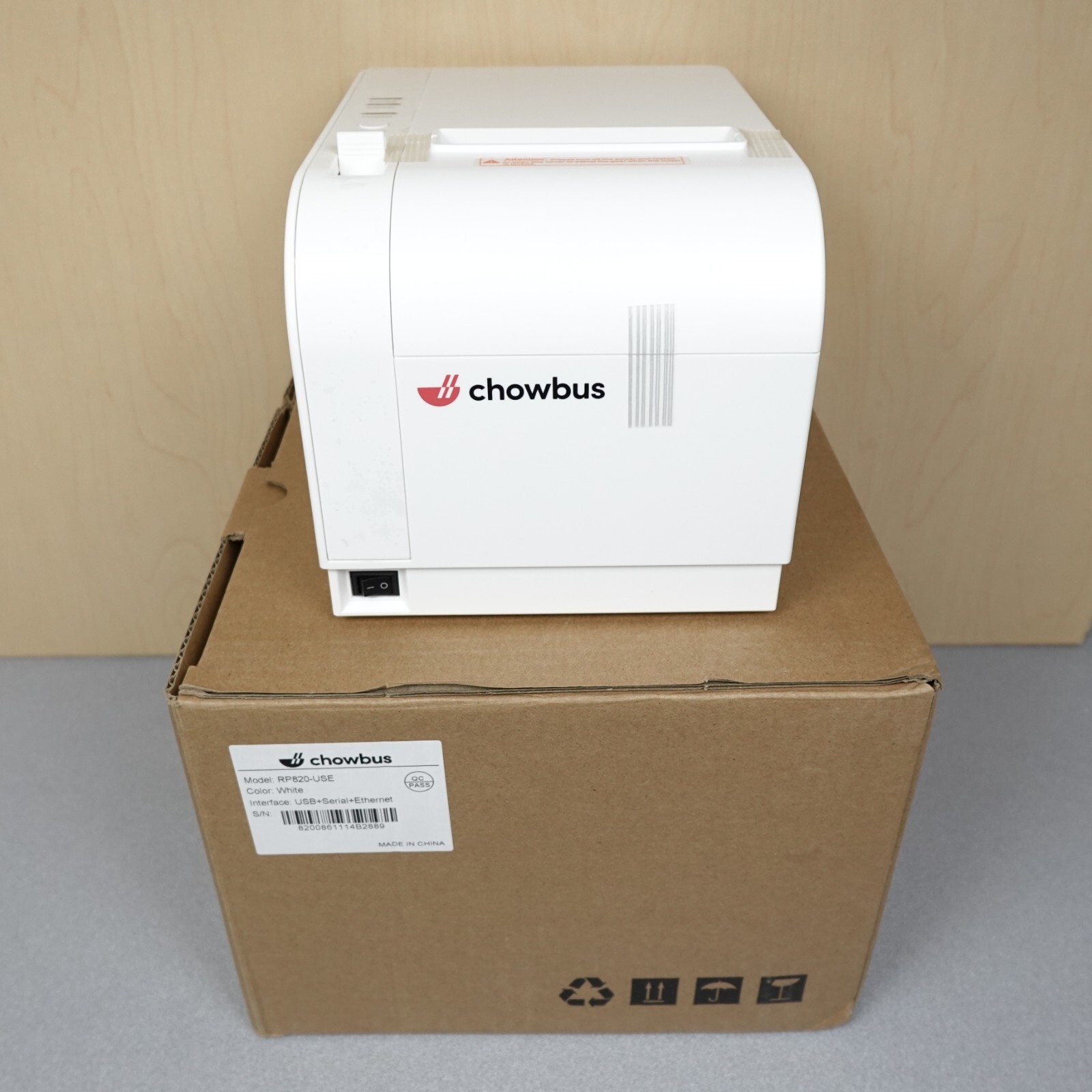 Chowbus Mini Receipt Printer RP820-USE White USB-SERIAL-ETHERNET Business New