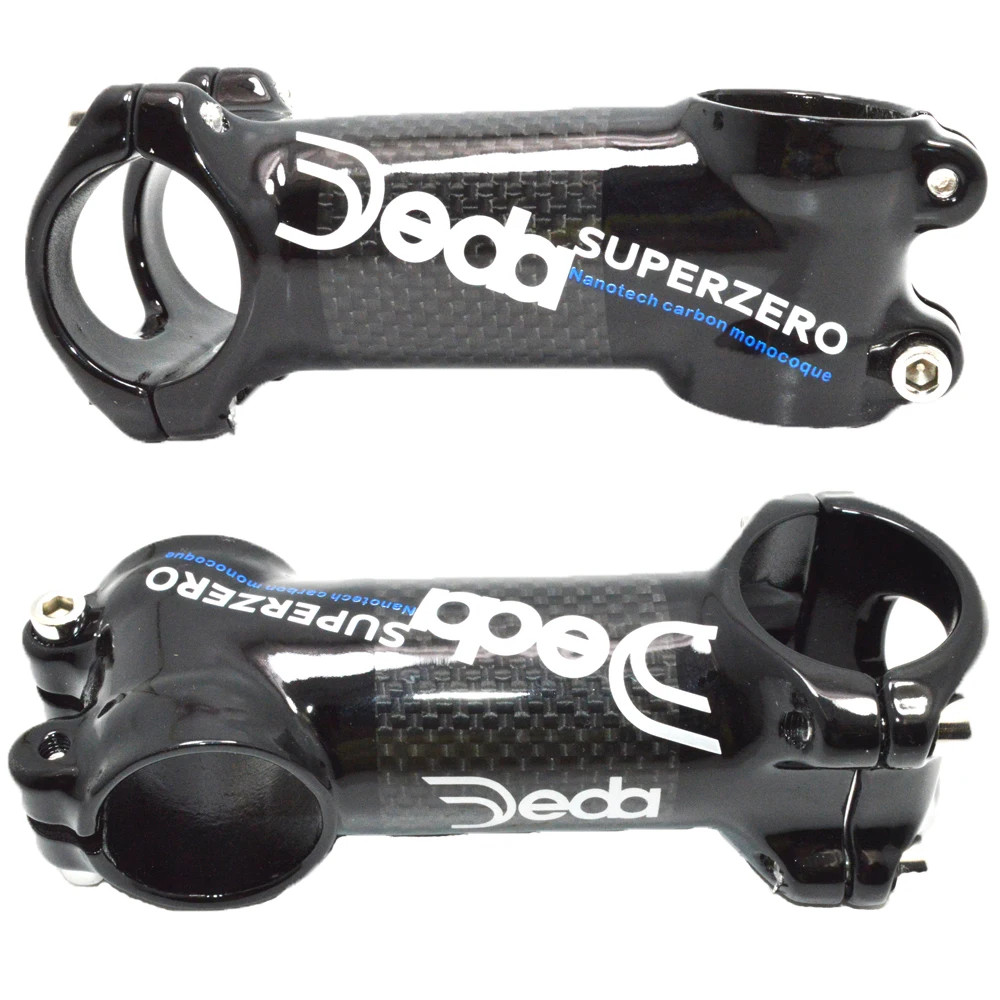 Carbon Fiber Road  Mountain Bike Riser Stem 28.6-31.8mm 6/17 Degree 3K Gloss