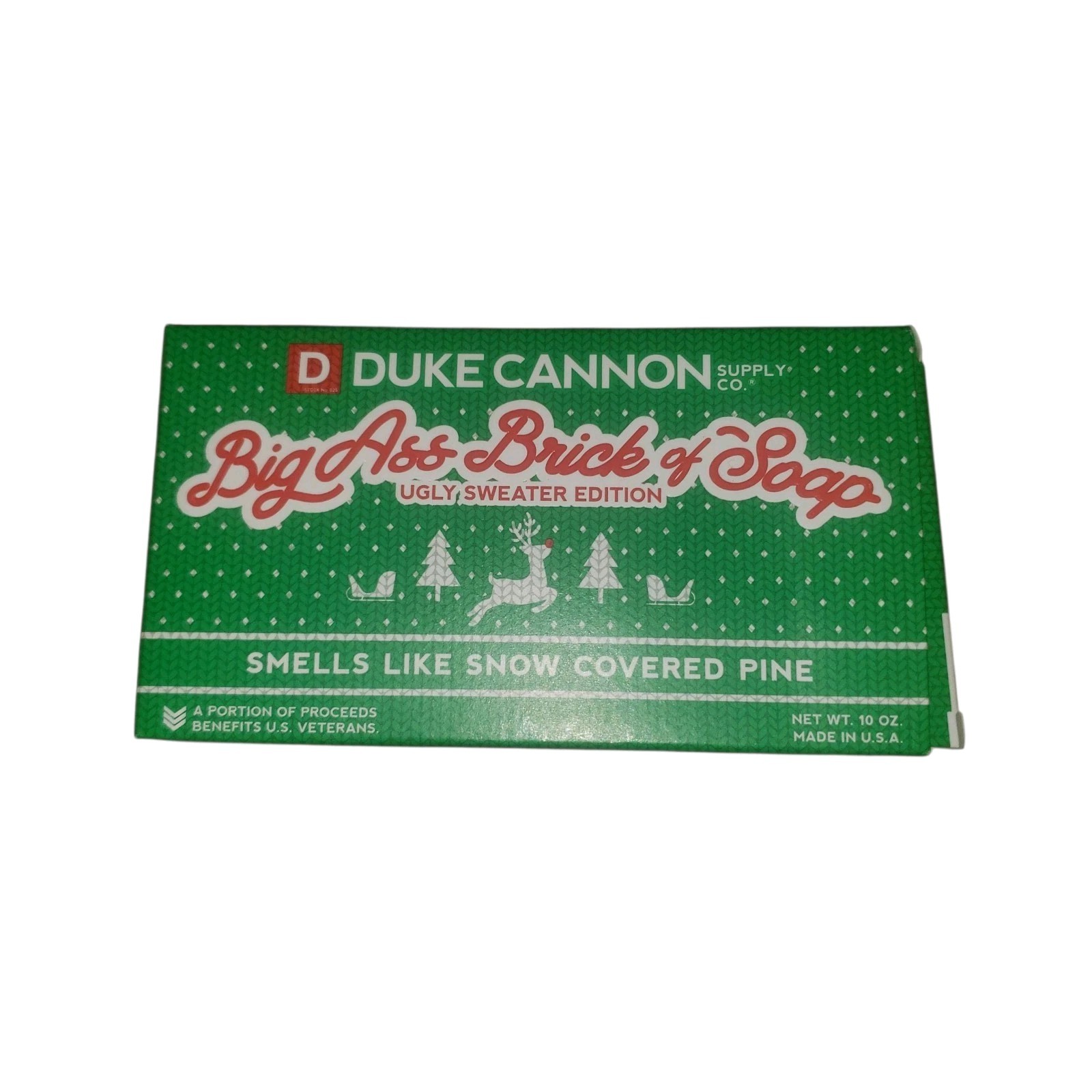 DUKE CANNON Big Ass Brick of Soap Ugly Sweater Edition 10 oz Snow Covered Pine