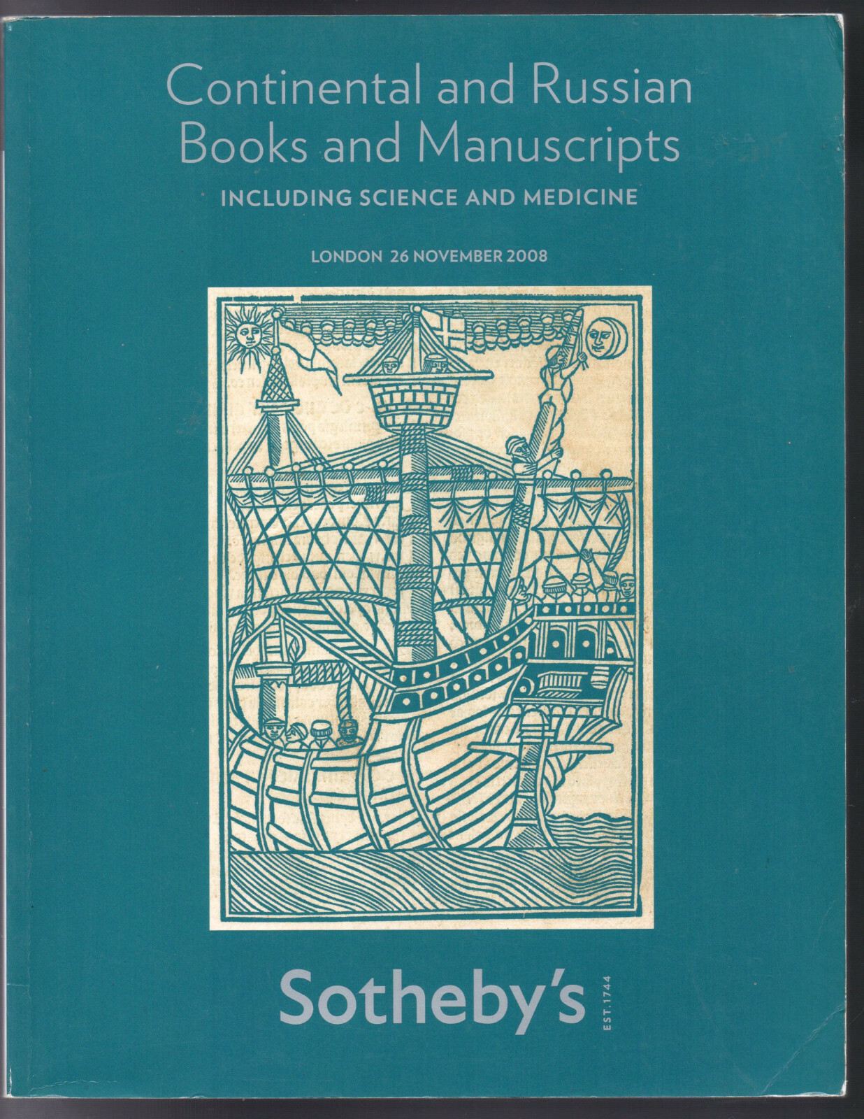 RUSSIAN Books SOTHEBY'S 2008 London Manuscripts Science Medicine Continental