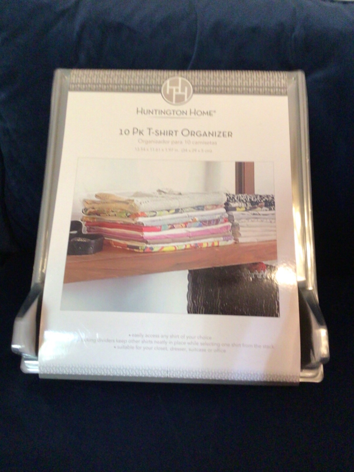 NEW Huntington Home 10 Pk Plastic T-shirt Organizers  34x29x5 cm