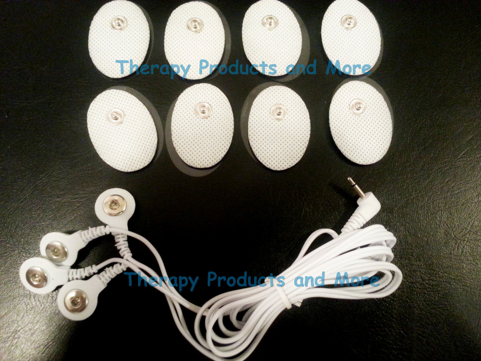 ELECTRODE LEAD CABLES-4WAY(2.5mm) +PADS(8 SM OVAL)for PALM ECHO DIGITAL MASSAGER