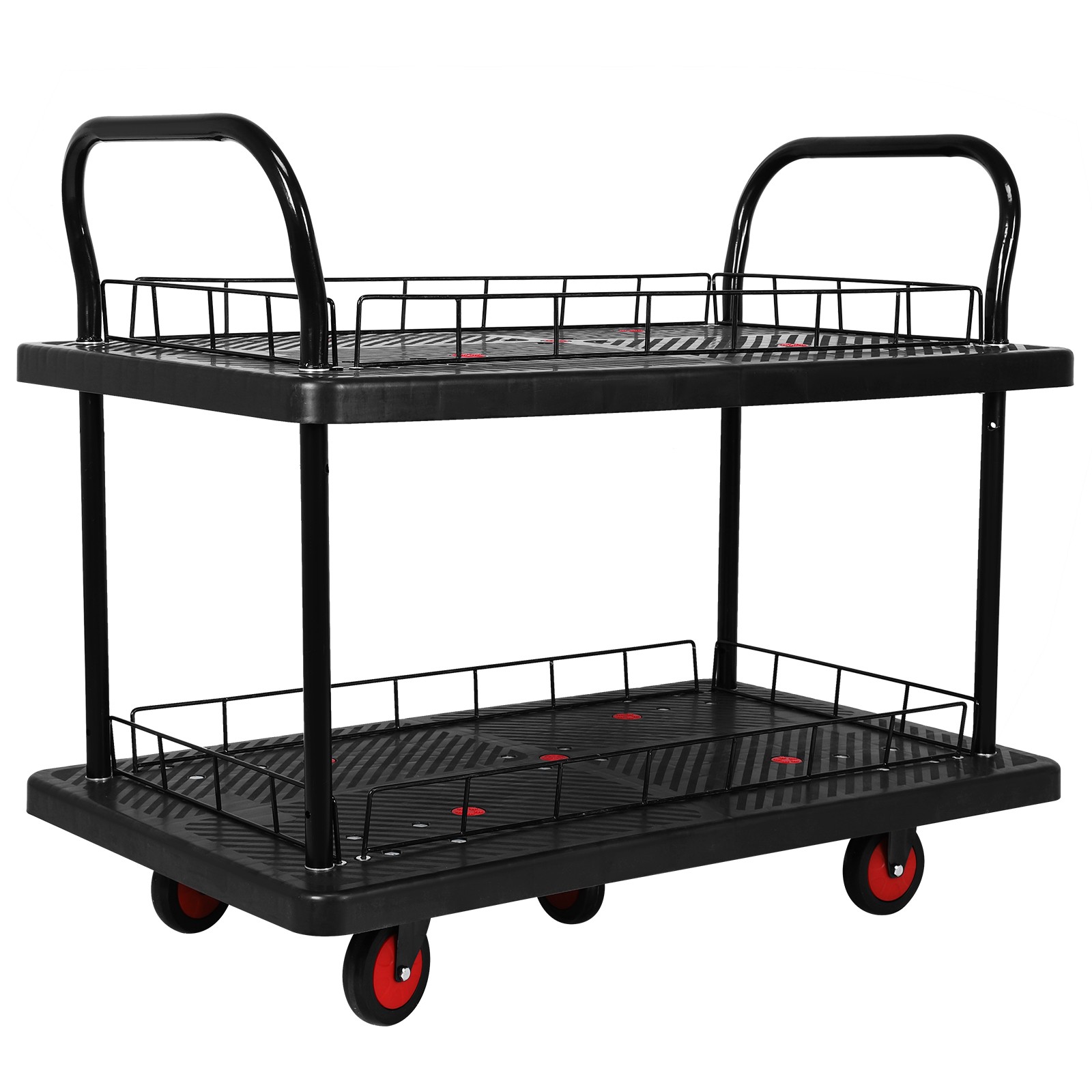 2 Shelf Utility Cart 880lbs Capacity for Warehouse/Garage/Cleaning/Manufacturing