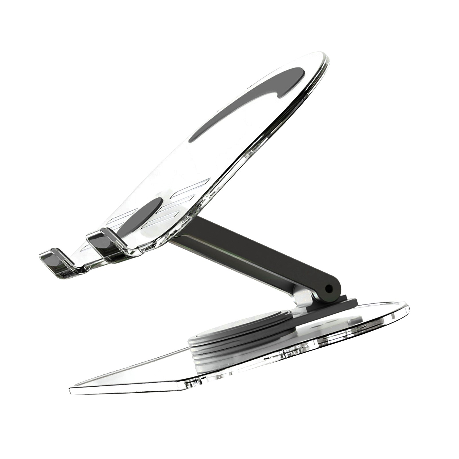 Acrylic Tablet Stand Desktop Foldable Holder 360° Rotation Base Clear Bracket yq