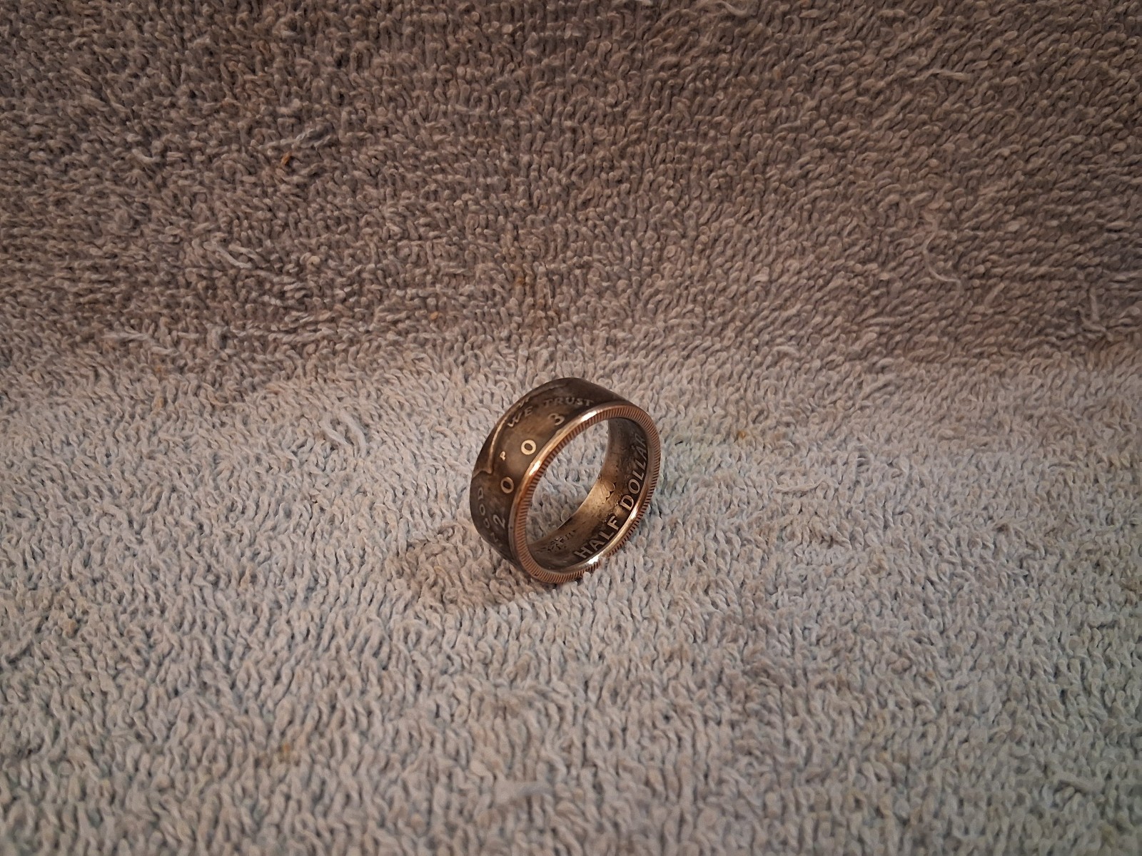 2003 Kennedy Half Dollars  size 12   coin ring  handmade mixed metal (A)