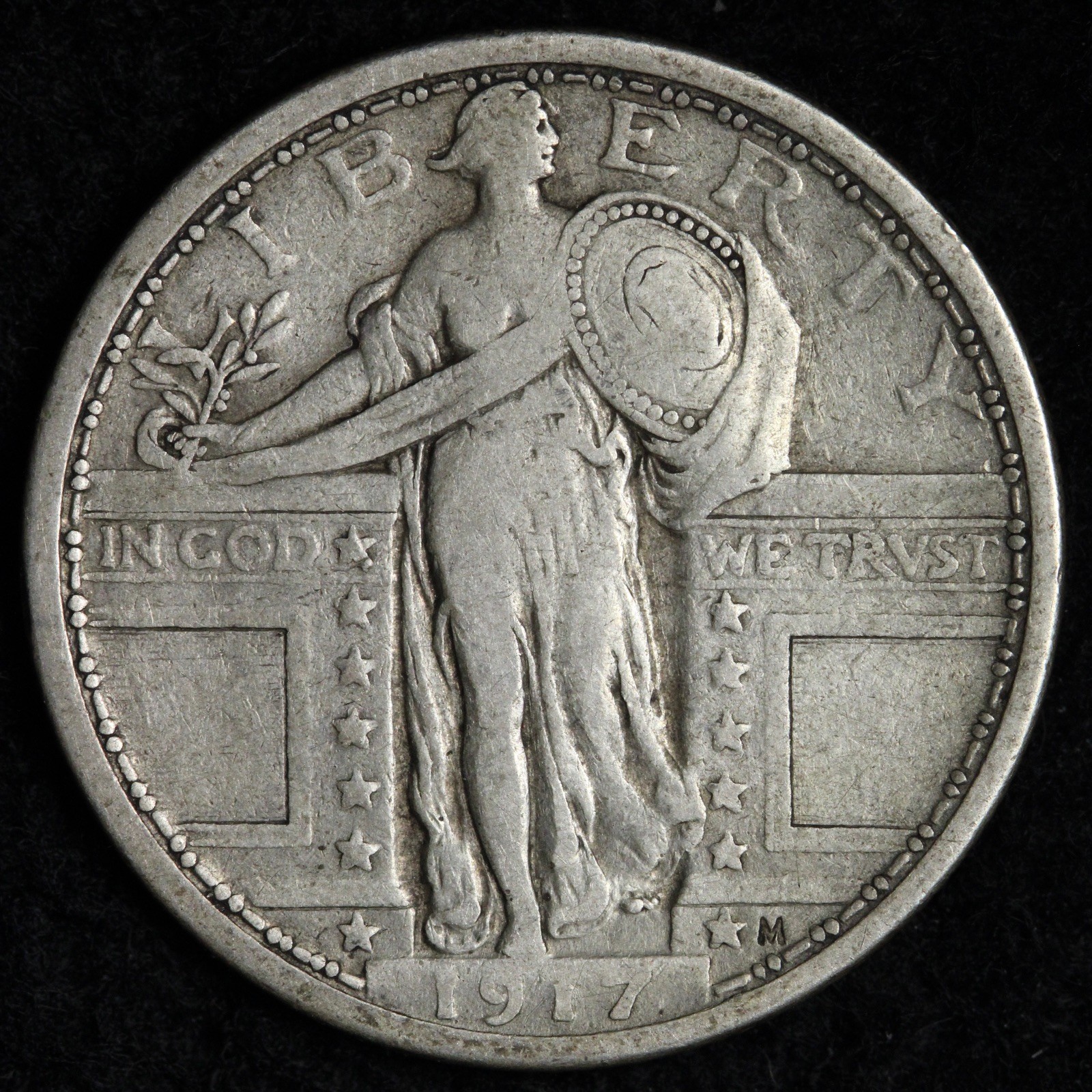 1917 TYPE 1 Standing Liberty Silver Quarter XF+ E330 WDKLB