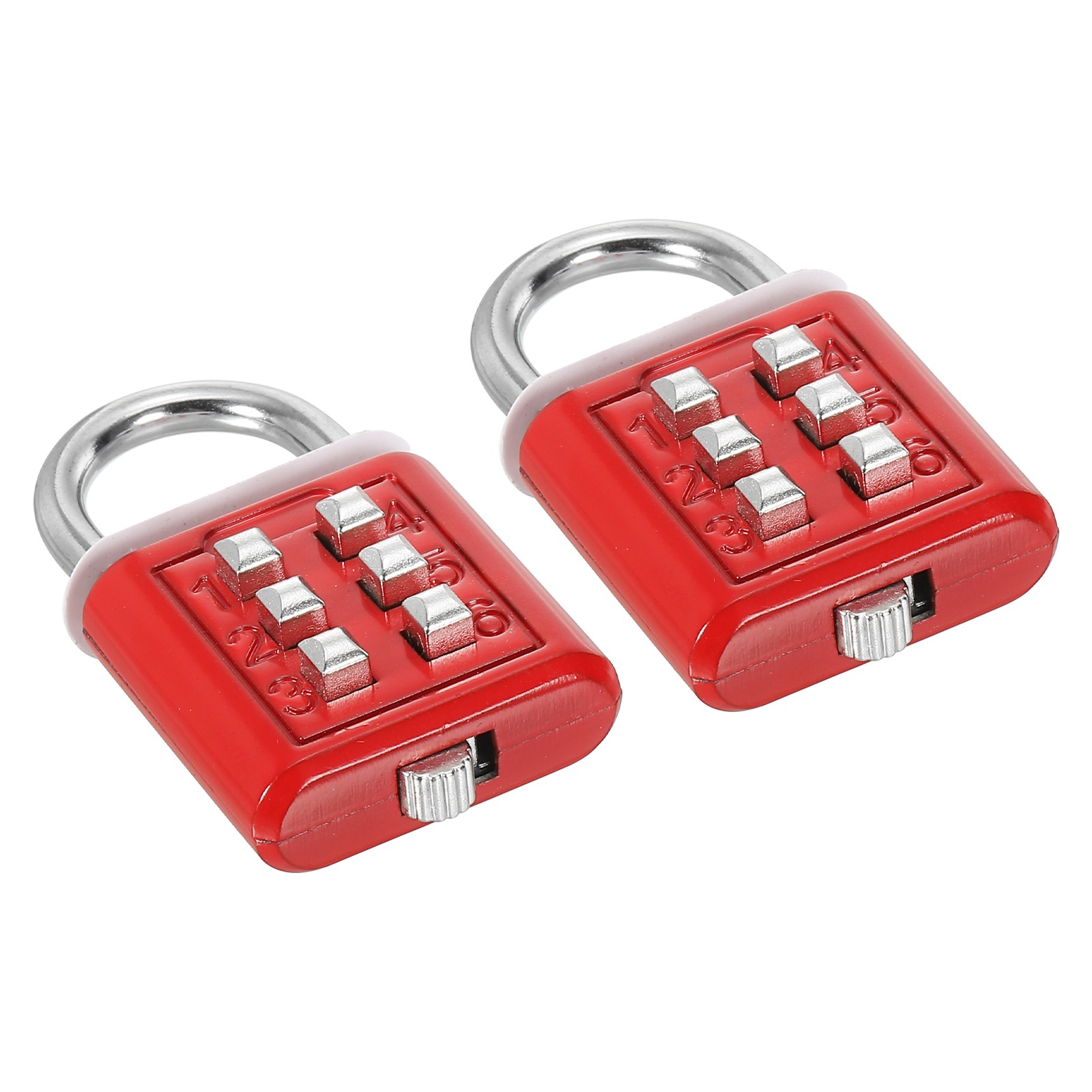 6 Digit Button Combination Padlock 2pack 3 Digit Locking Mechanism Lock Red