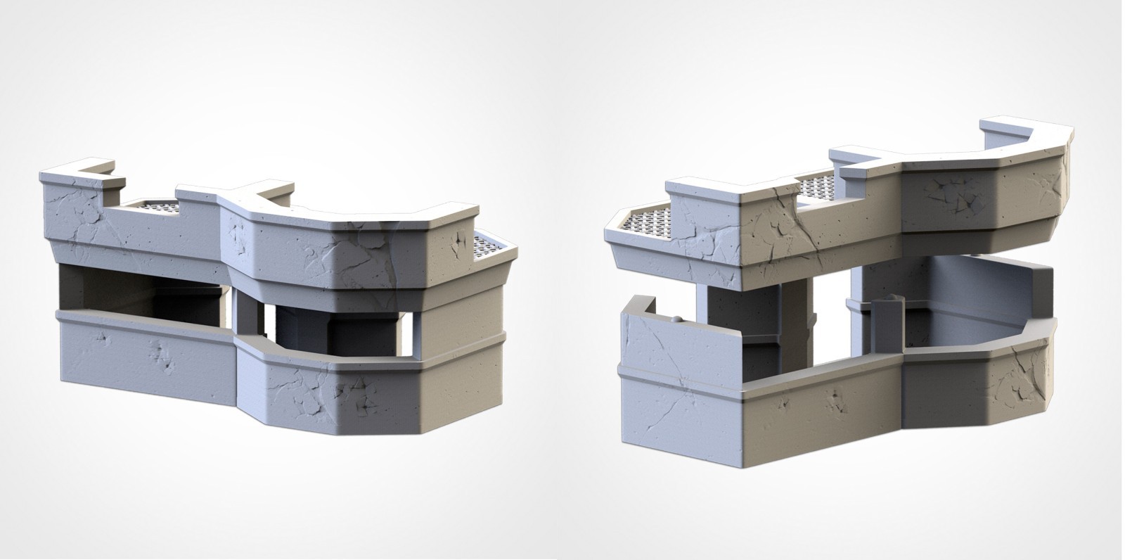 War Bunkers & Obstacles Terrain Set 28mm Sci-fi Wargaming Scenery