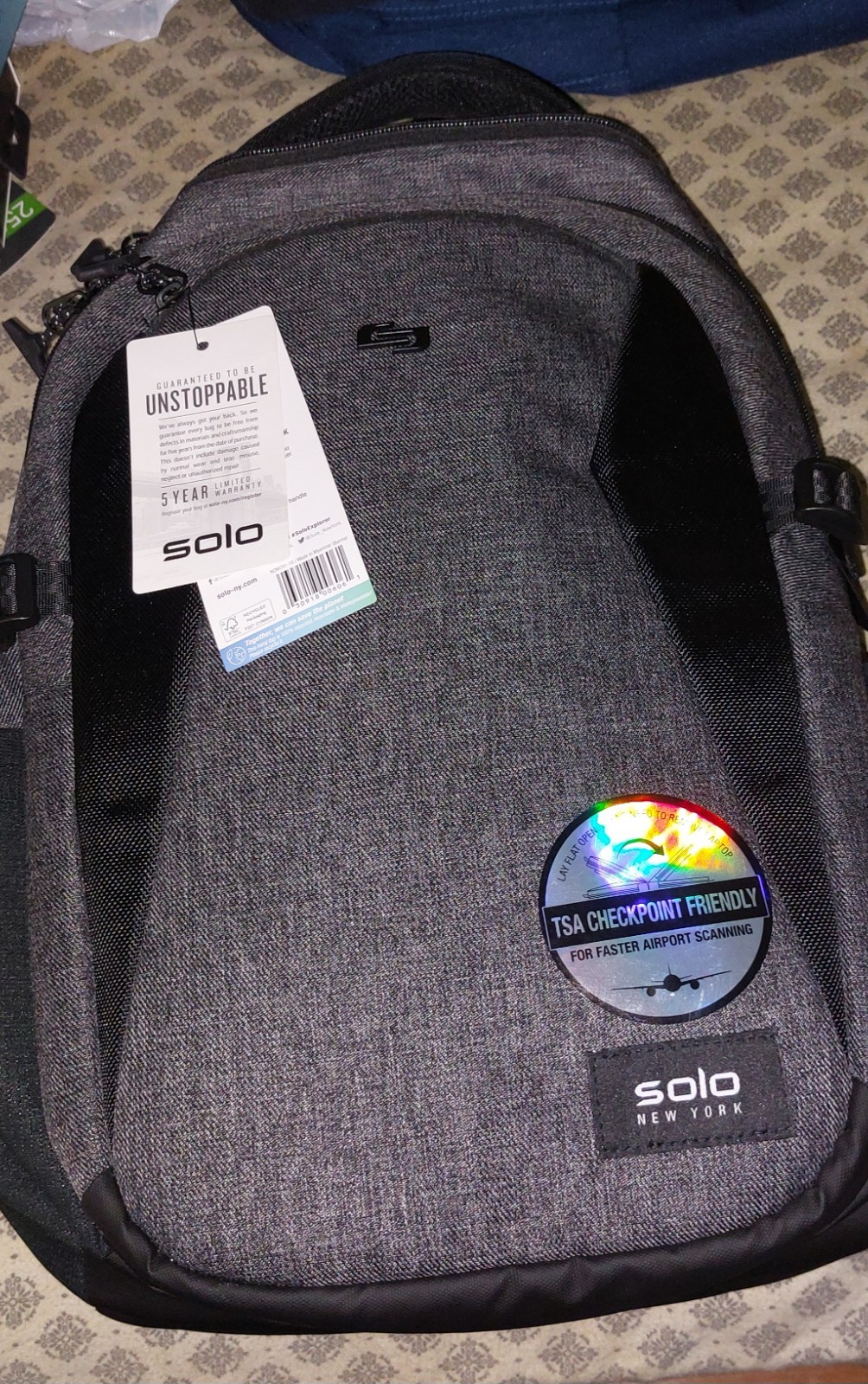Solo New York Unbound 15.6" Laptop Backpack Lightweight Side Mesh Pocket Quality
