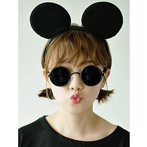 CHuangQi Mouse Ears Headband (Set of 2), Solid 2 Count (Pack 1), Black