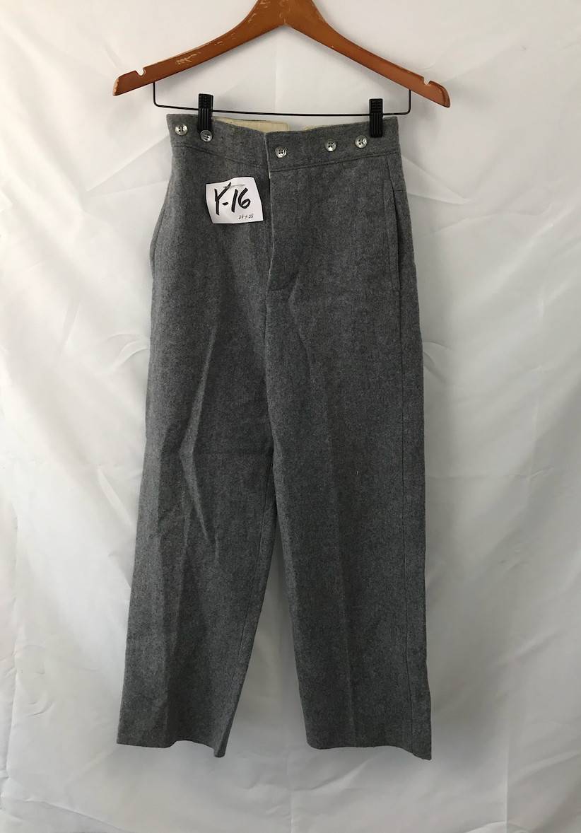 Youth Civil War Grey Wool Trousers - CSA Uniform Pants - Size 24