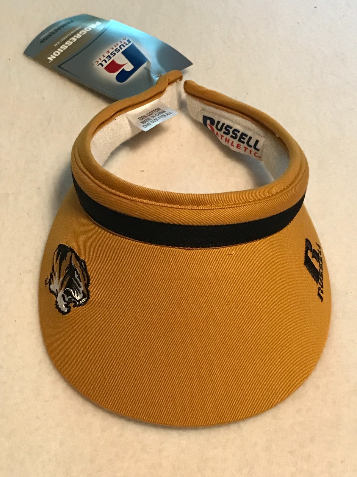 Russell Athletic University of Missouri Tigers Embroidered Visor Gold NEW