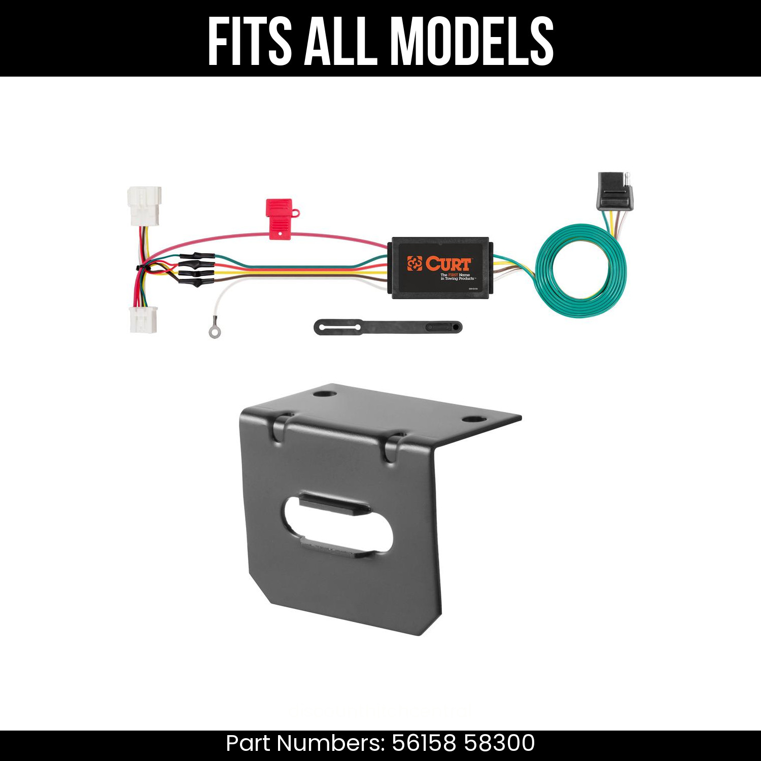 For 12-16 Honda CRV 4 Pin Trailer Wire Plug & Bracket Fits All Models Curt Kit