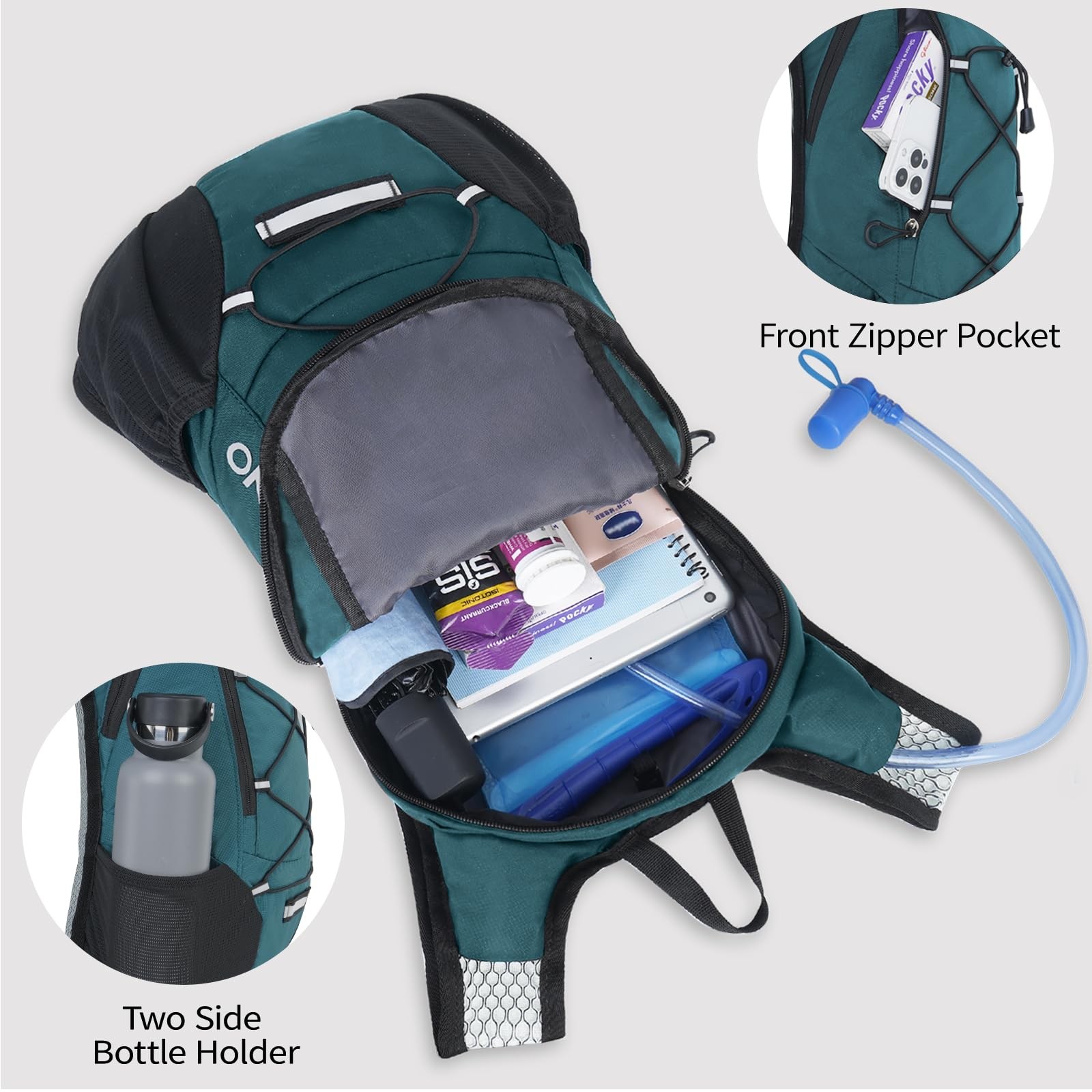 Lightweight Hydration Backpack, Running Backpack with 2L Water Bladder, Hydro...