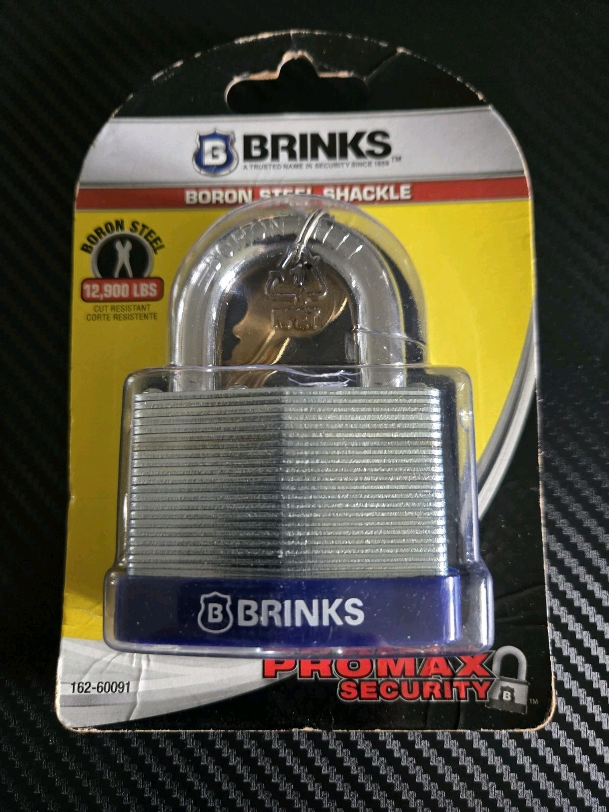 Brinks Boron Shackle Lock Model 642-44001 with 2 Keys New In Box Sealed