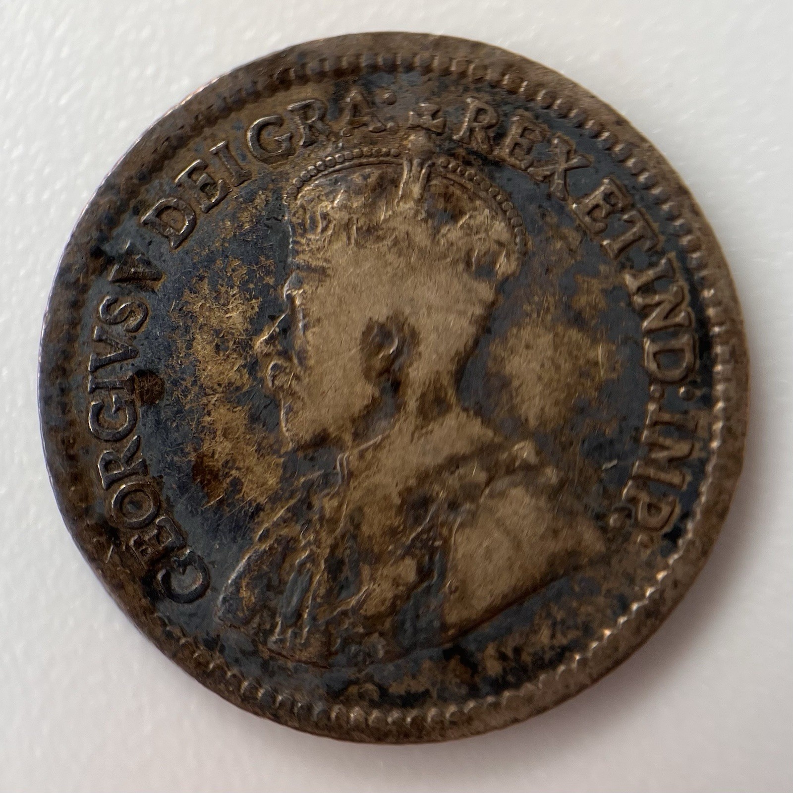 1914 Canada Silver Nickel 5C King George V RARE Almost Unc Toned #3
