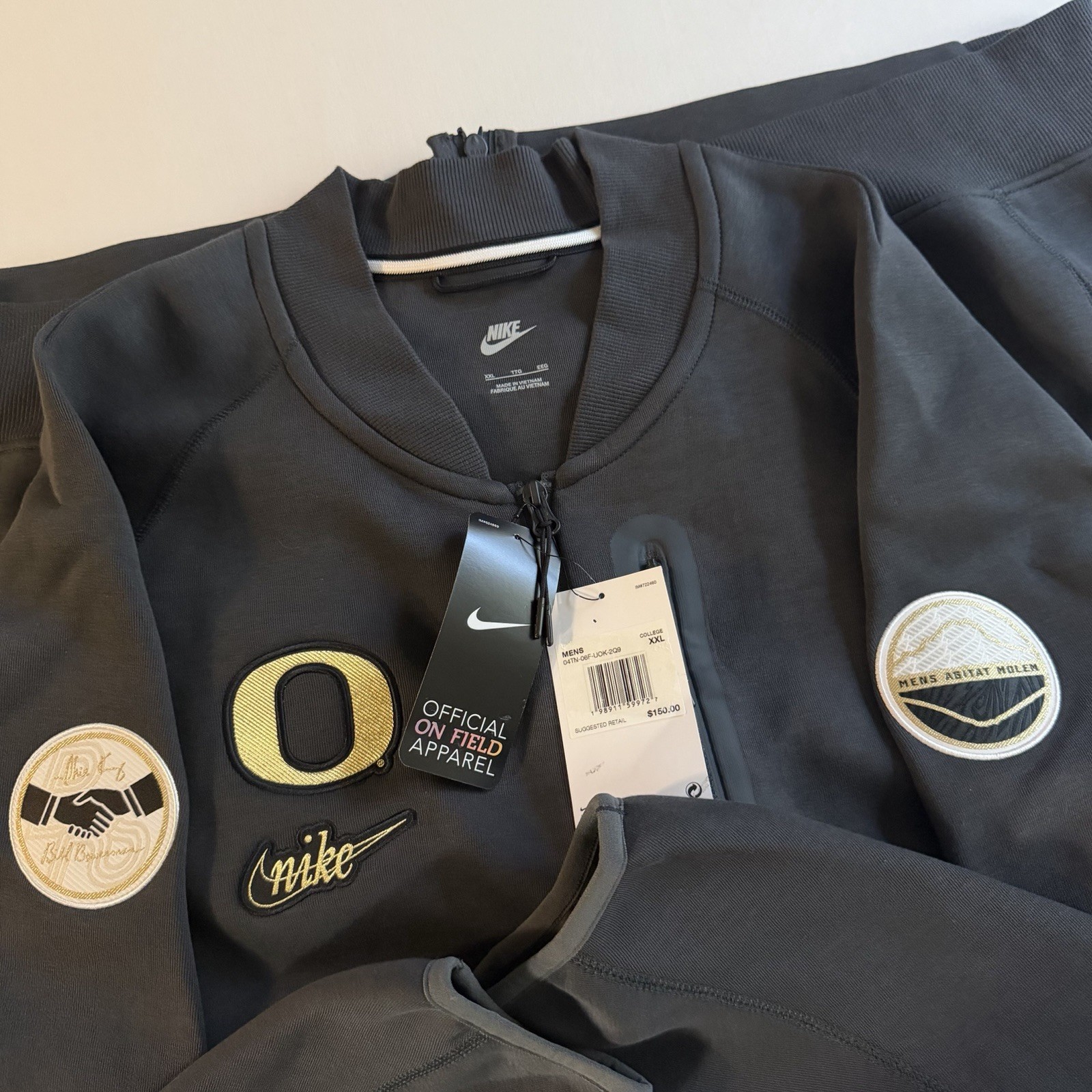 Nike Tech Oregon Ducks Bowerman Sweatshirt Men XL TEAM ISSUE On Field Full Zip