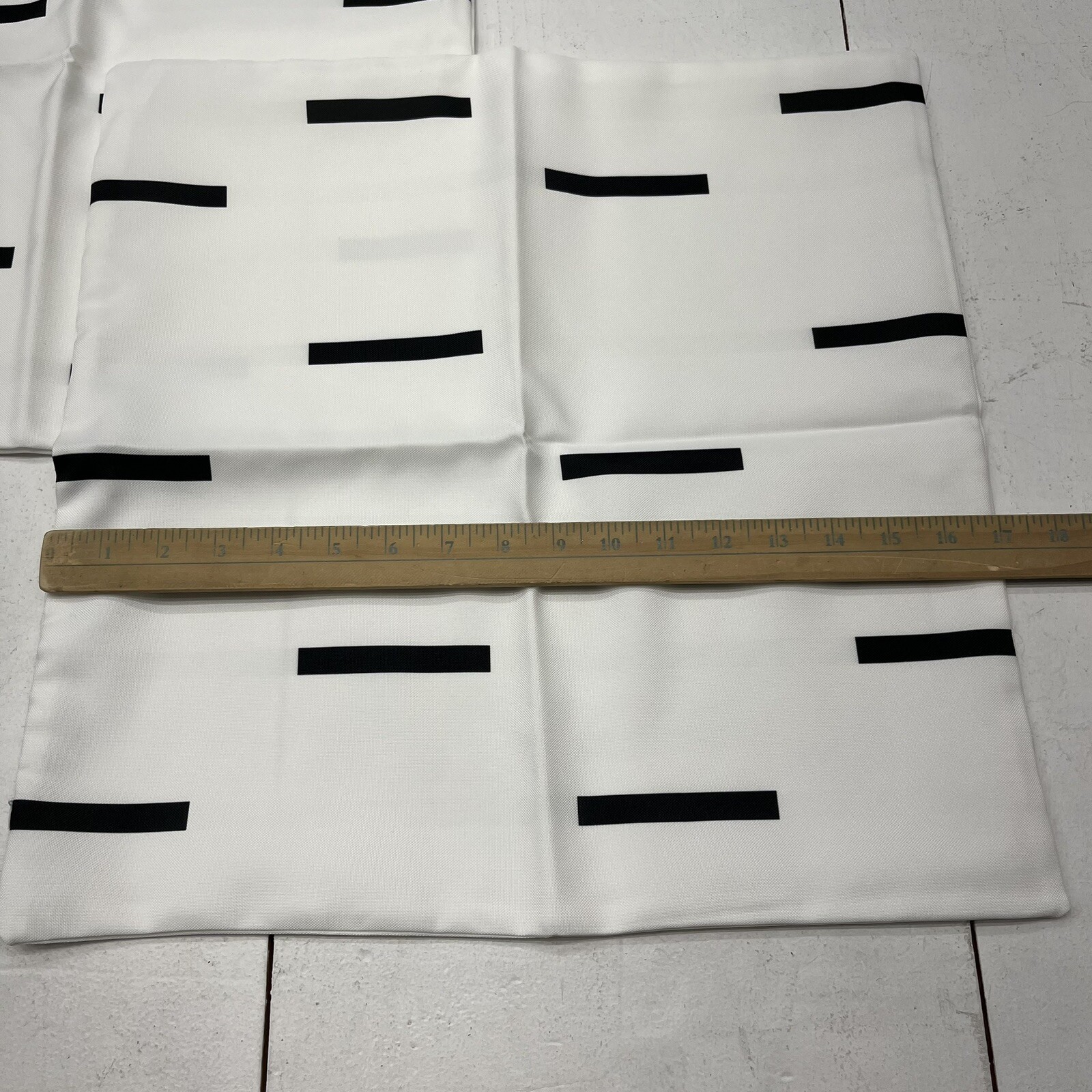 White Line Print 2 Pack Throw Pillow Cases One Size