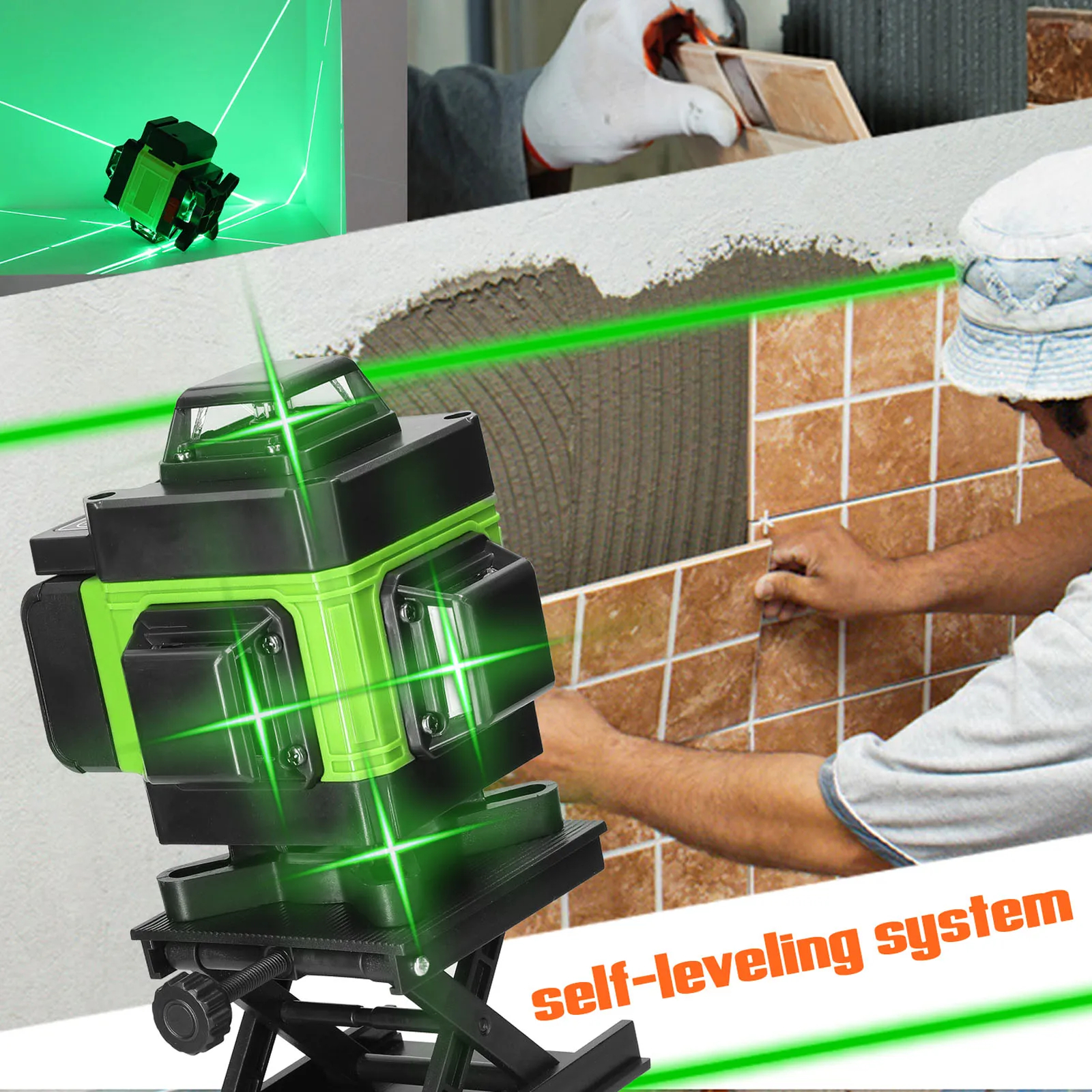 4D 360° 16 Lines Green Laser Level Auto Self Leveling Rotary Cross Measure