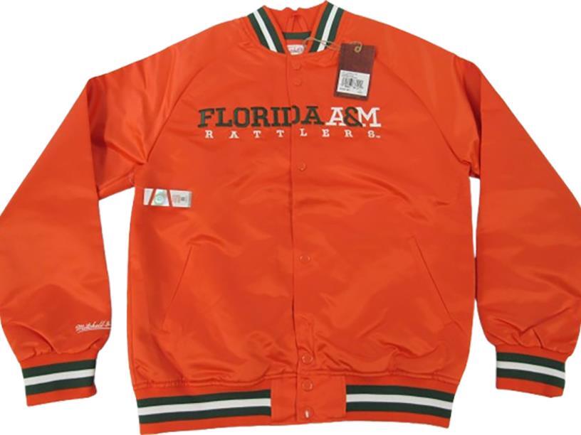 Florida A & M Rattlers Mens Mitchell & Ness Light Weight Satin Snap Jacket $110