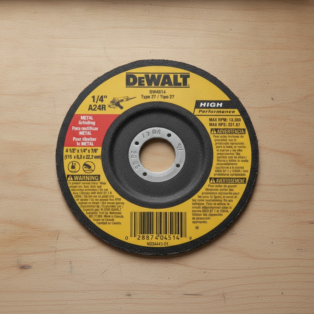 Durable 4.5" Diameter Grinding Wheel with 7/8" Arbor - Ideal for Ferrous Metals