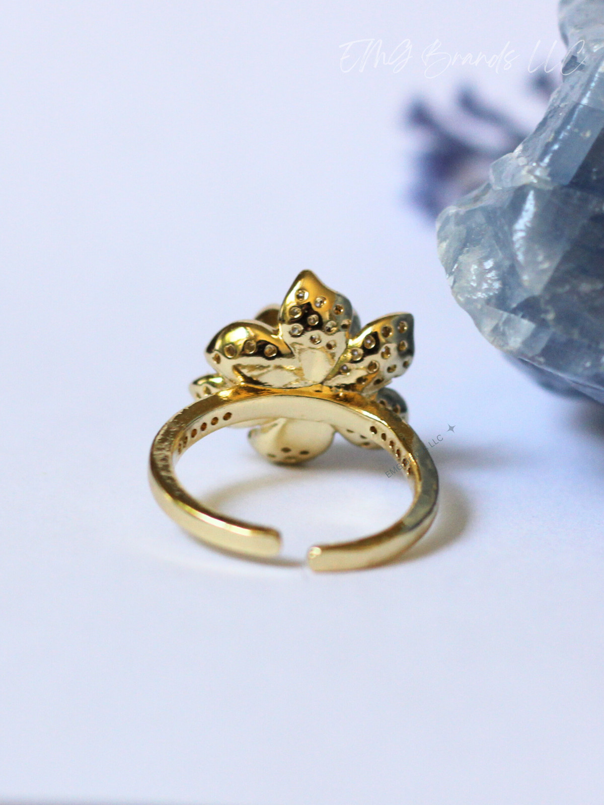 Lotus Baroque Akoya White Pearl Ring