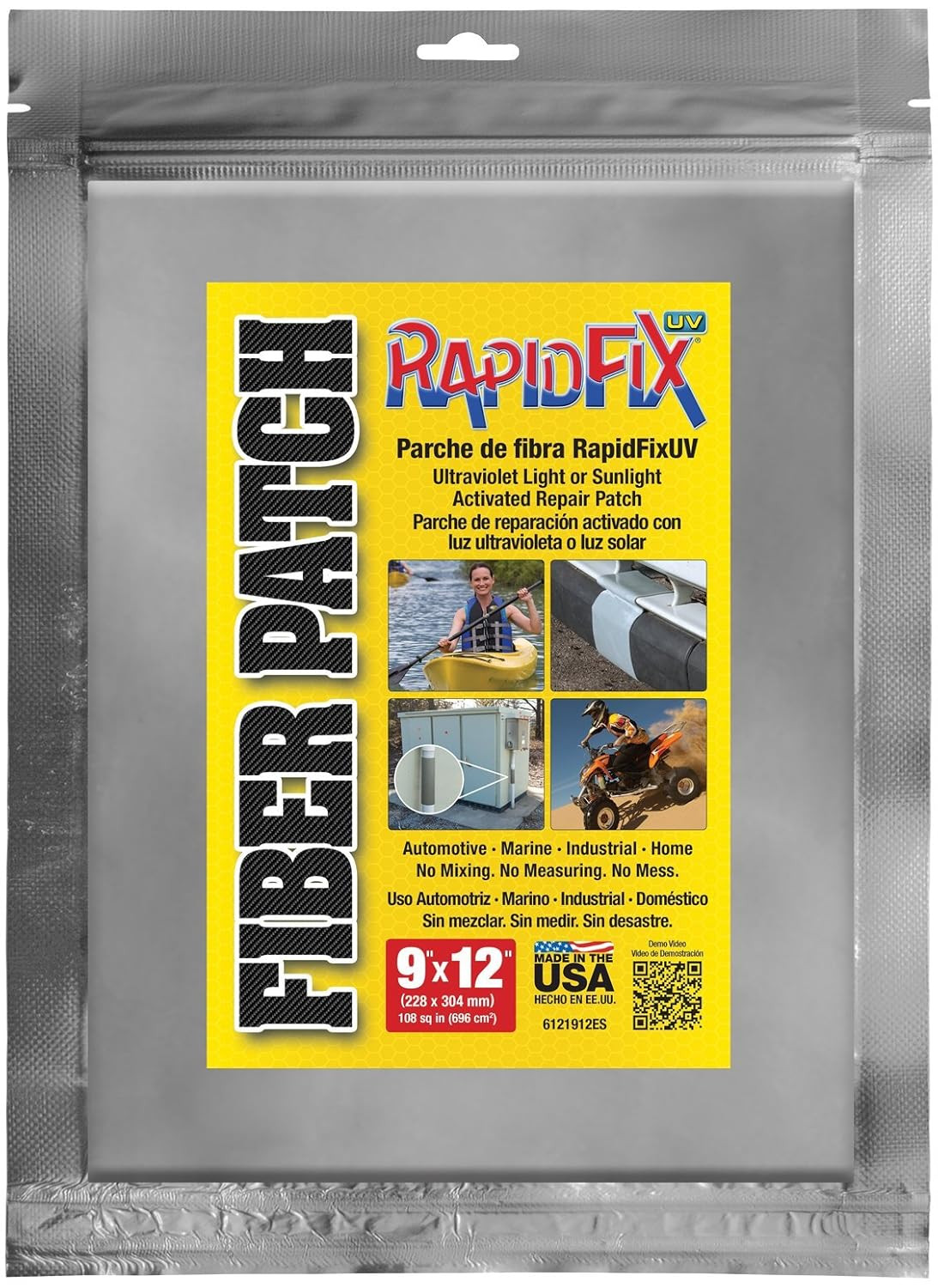 Rapidfix UV Fiber Repair Patch 9"X 12", 6121912ES