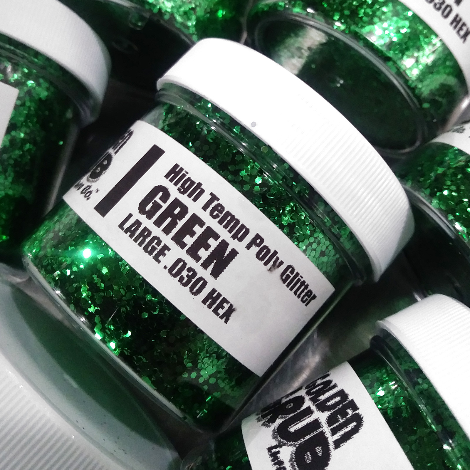 NEW 2 OZ Jar GREEN Hi-Temp Glitter .030 Hex Fishing Lure Making plastisol Bass