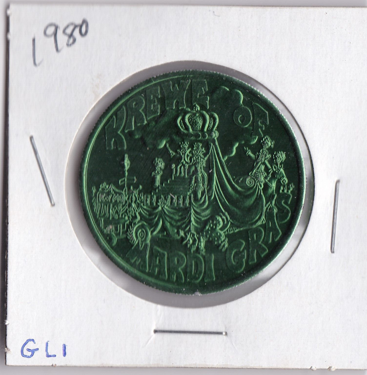 1980 KREWE OF MARDI GRAS (THEY'RE PLAYING OUR SONG) Aluminum DOUBLOON (G L1)