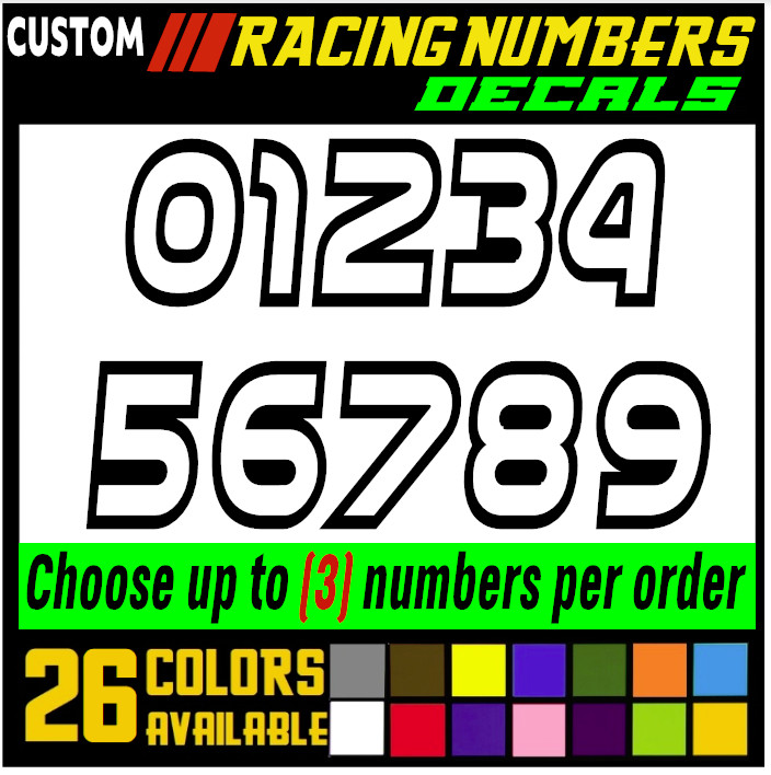 Racing Numbers Vinyl Decal Sticker for Dirt Bike Plate BMX Motocross Car [s27