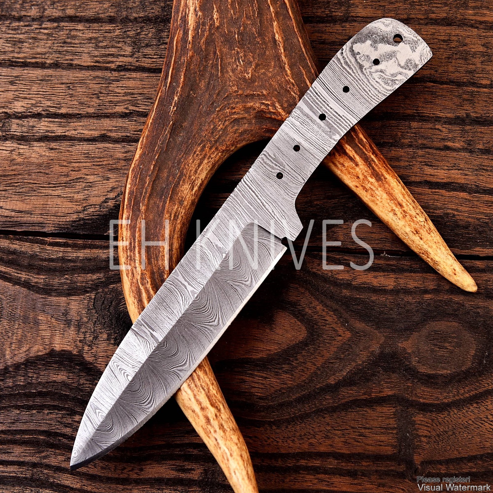 9'' Handmade Damascus Steel Blank Blade – Knife Maker DIY Material Custom Craft