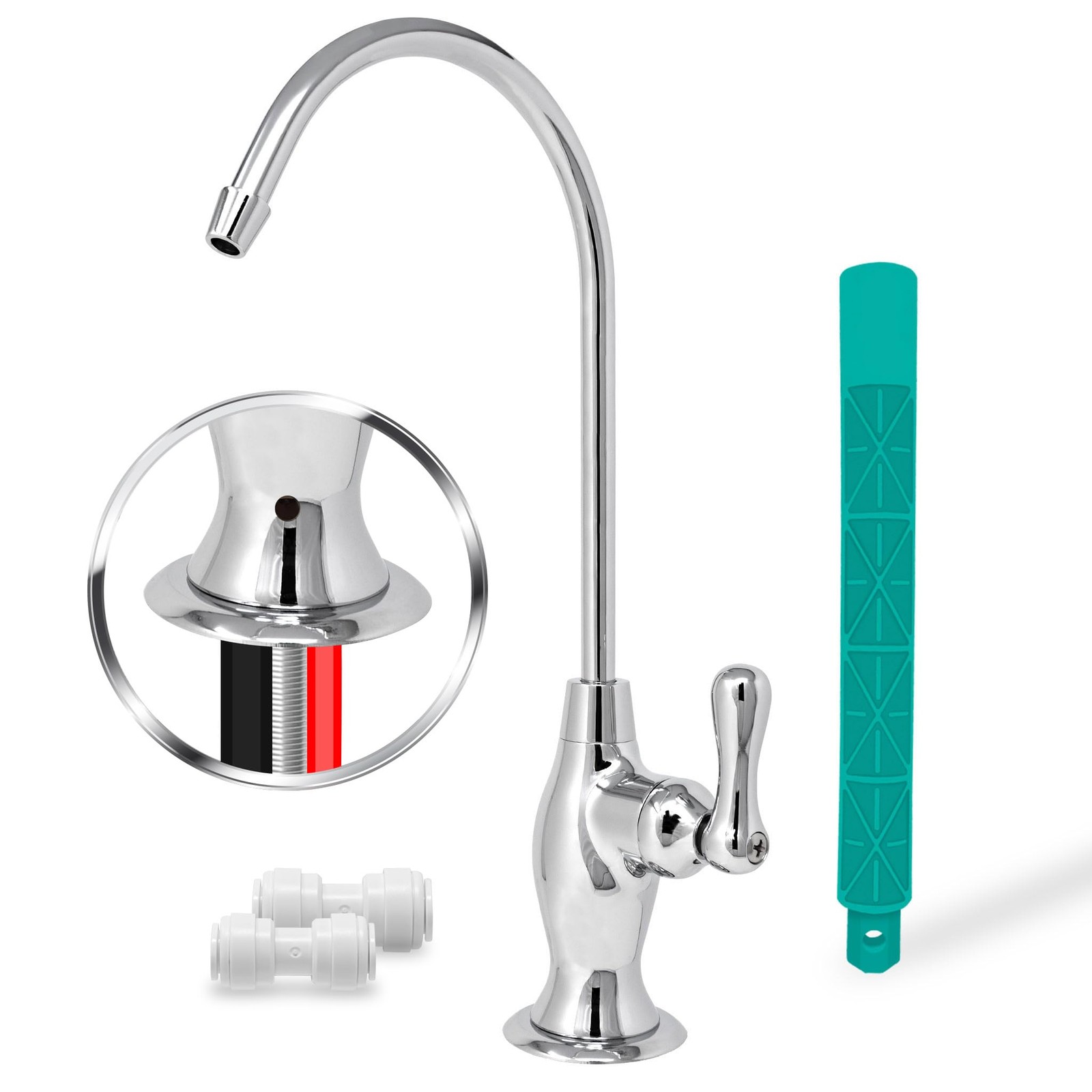 Reverse Osmosis Water Dispenser Chrome Faucet Metpure Airgap 3-Connection Ports.