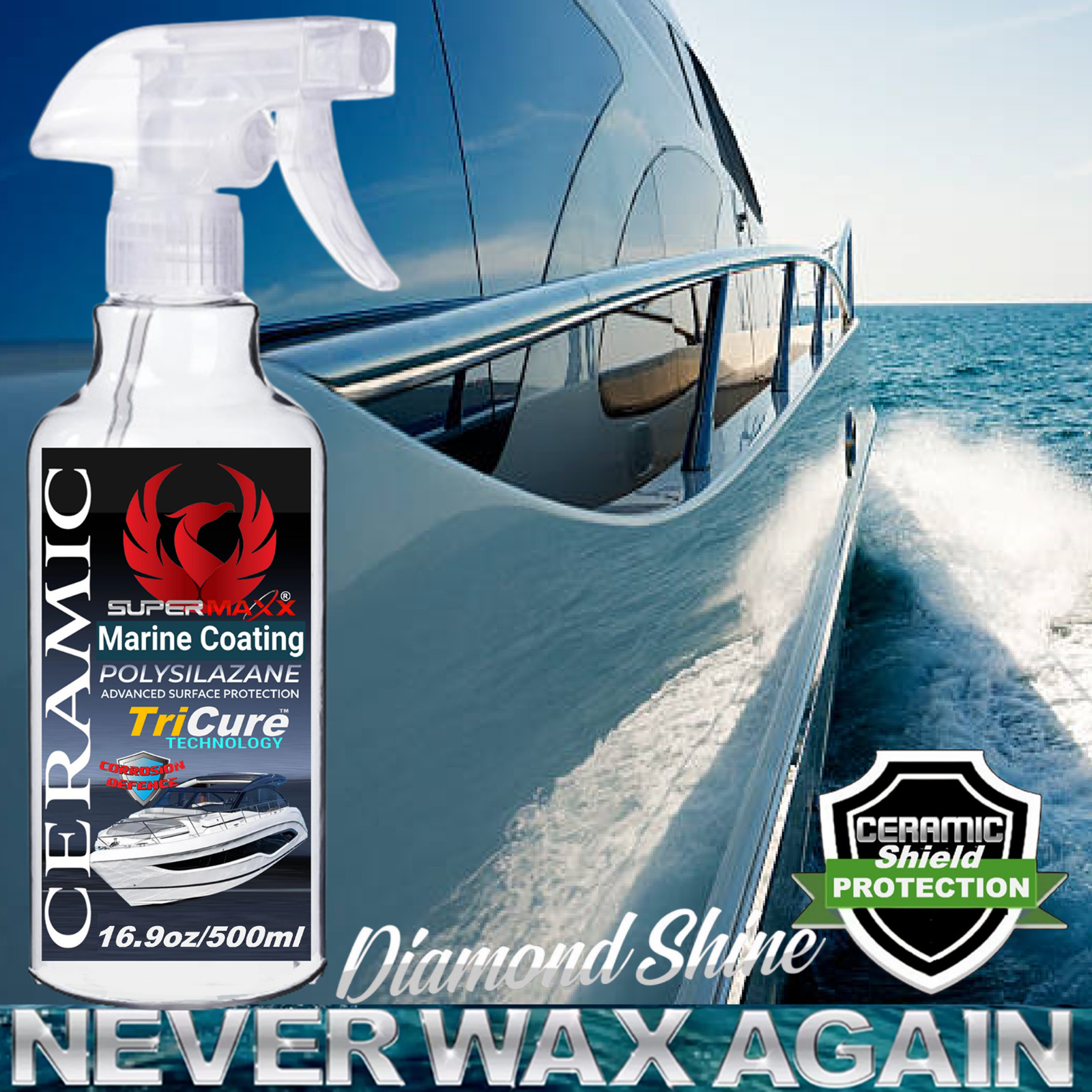 TOP SELLER MARINE CERAMIC COATING SPRAY GEL COAT STAINLESS BOAT PROTECTION