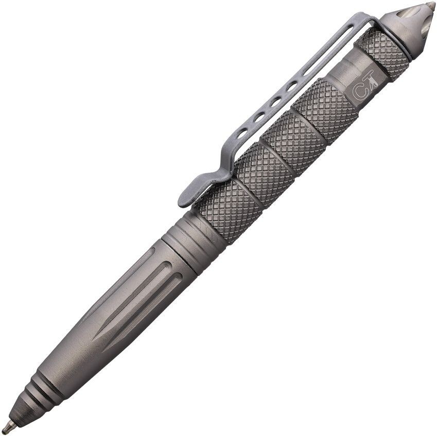 Coeburn Tool Gry Aluminum Tact. Pen Glassbreaker Black Ink w/ Blue Refill