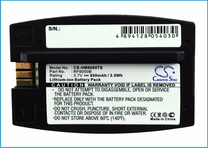 950mAh BatteryFor HME Com6000,HS400,HS500,RFT,SYS6000/SYS6100,Wireless IQ HS6000