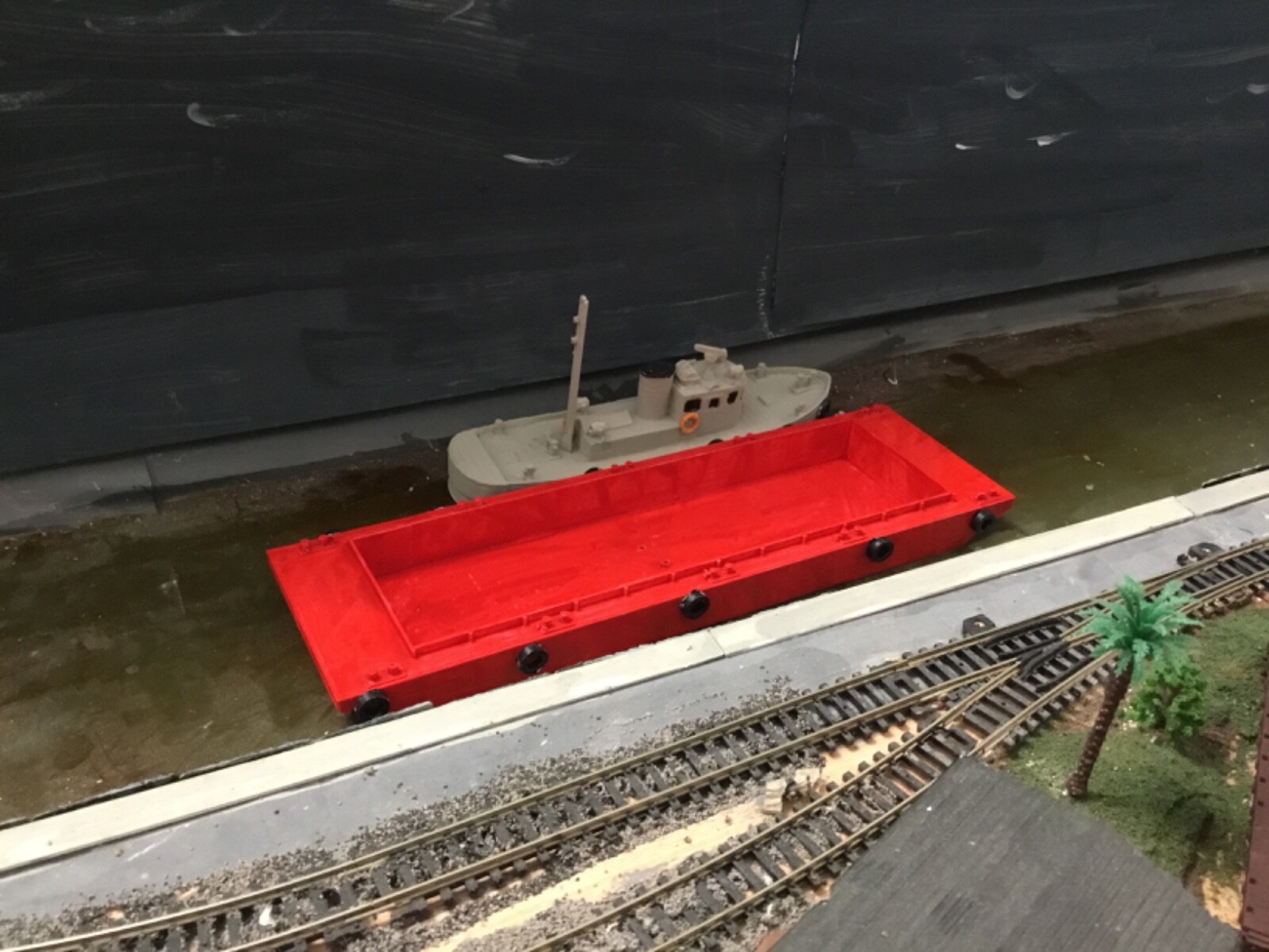 N scale OPEN TOP 100 FOOT BARGE 3-D PRINT UNPAINTED