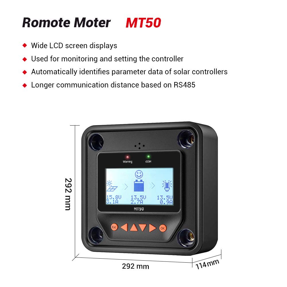 Epever 30A Solar Charge Controller Mppt 12V / 24V Auto Max.Pv 100V Input