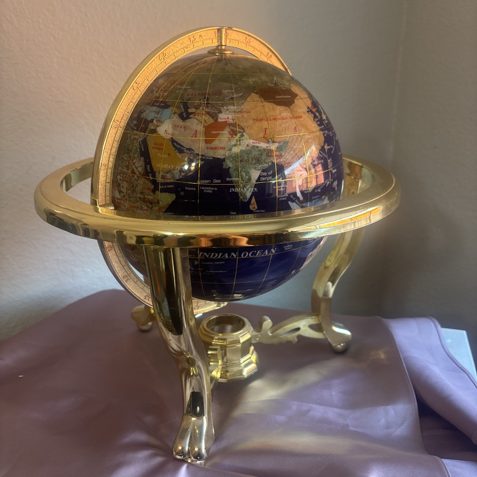 vintage gemstone globe