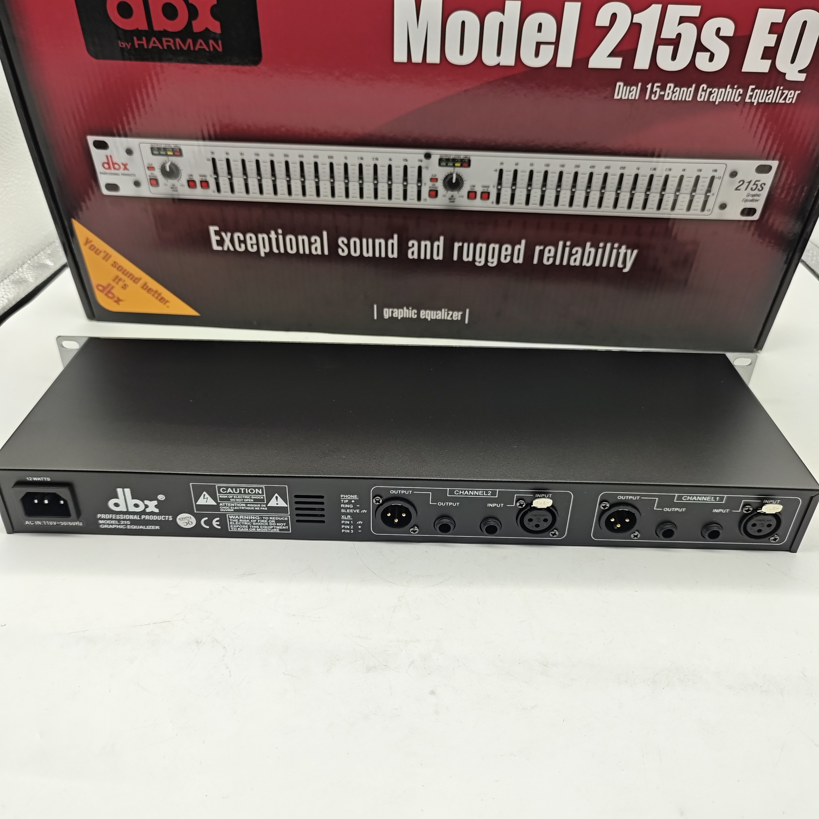 DBX 215s 15-Band Dual Channel Graphic Equalizer Switchable ±6 or ±15 dB