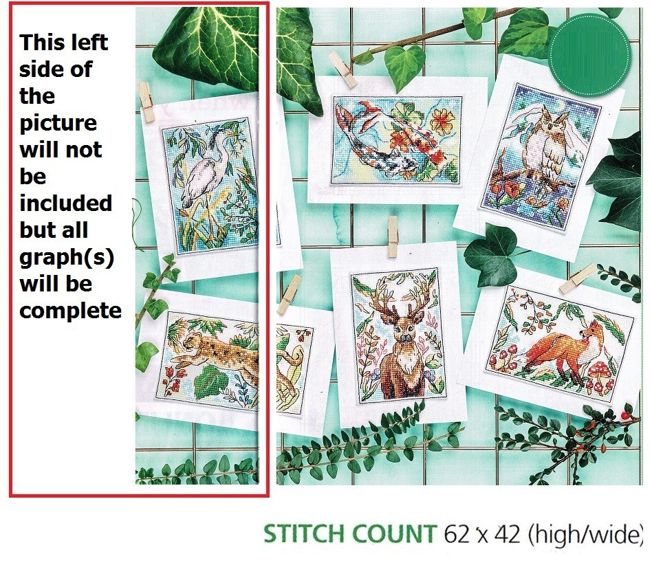 ANIMAL POSTCARDS  CROSS STITCH PATTERN  ONLY  EQ  PVE