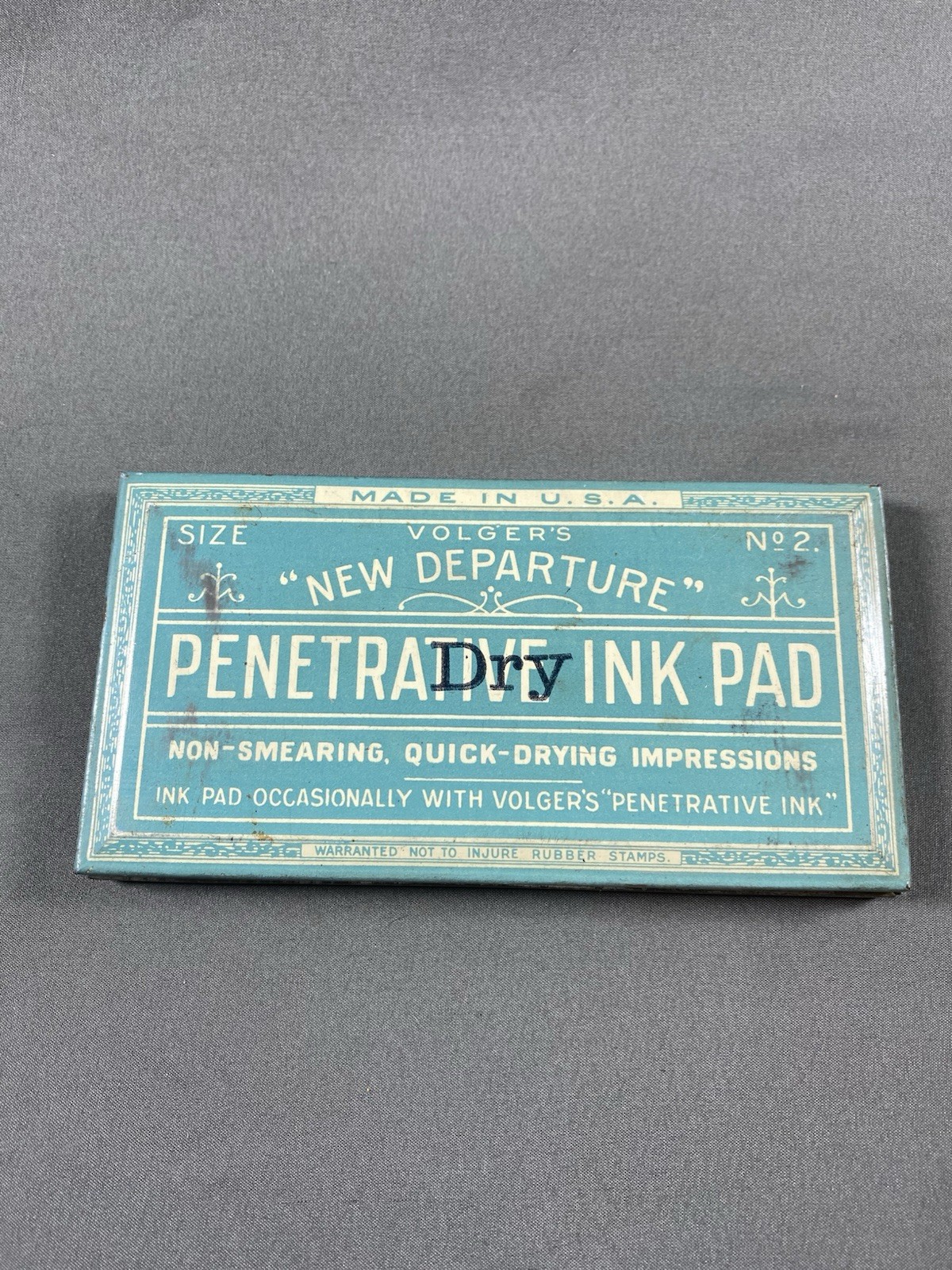 VINTAGE VOLGER'S NEW DEPARTURE PENETRATIVE INK PAD NO. 2