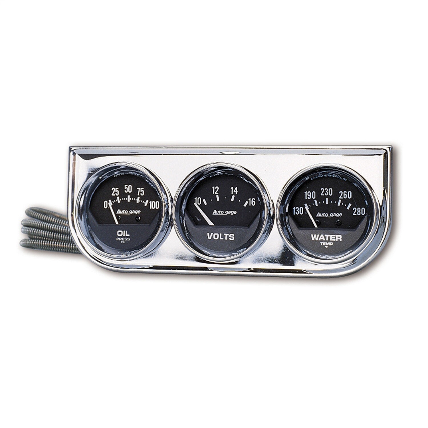 Auto Meter 2349 Autogage Three Gauge Panel Oil/Volt/Water Temp. 2 1/16" (Black)