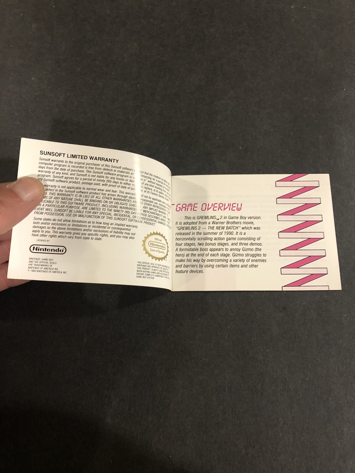 gremlins 2 The New Batch gameboy manual